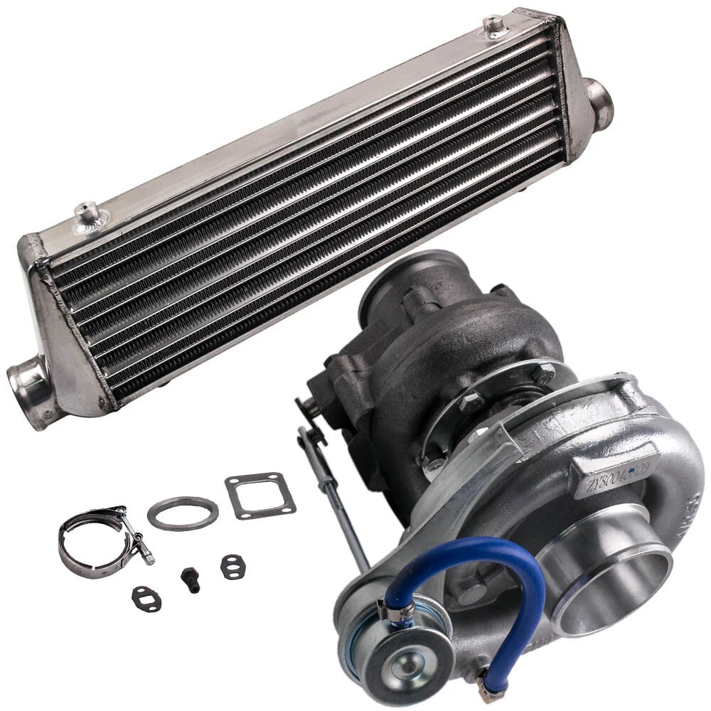 T04E Turbo Kit .63 A/R 74.2 + 27x7x2.5 Intercooler for Universal