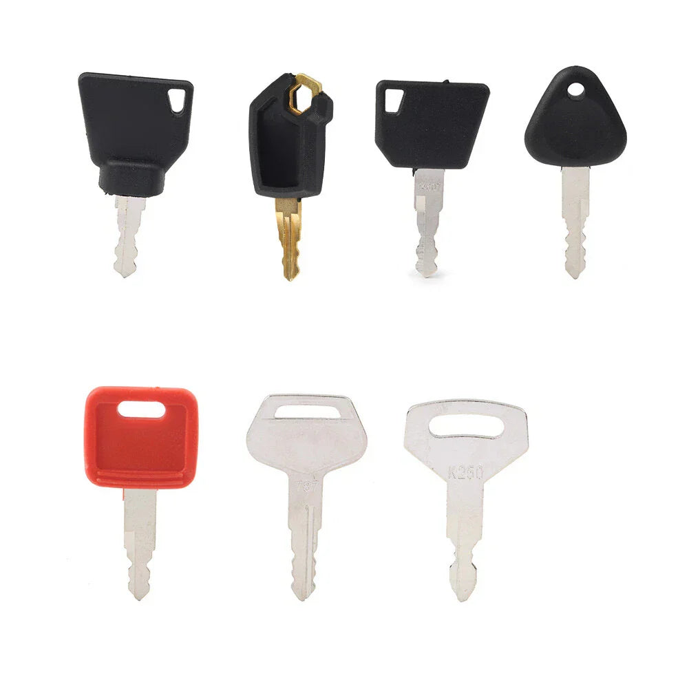 Ignition Key Set 7 x for Case, Komatsu, JCB