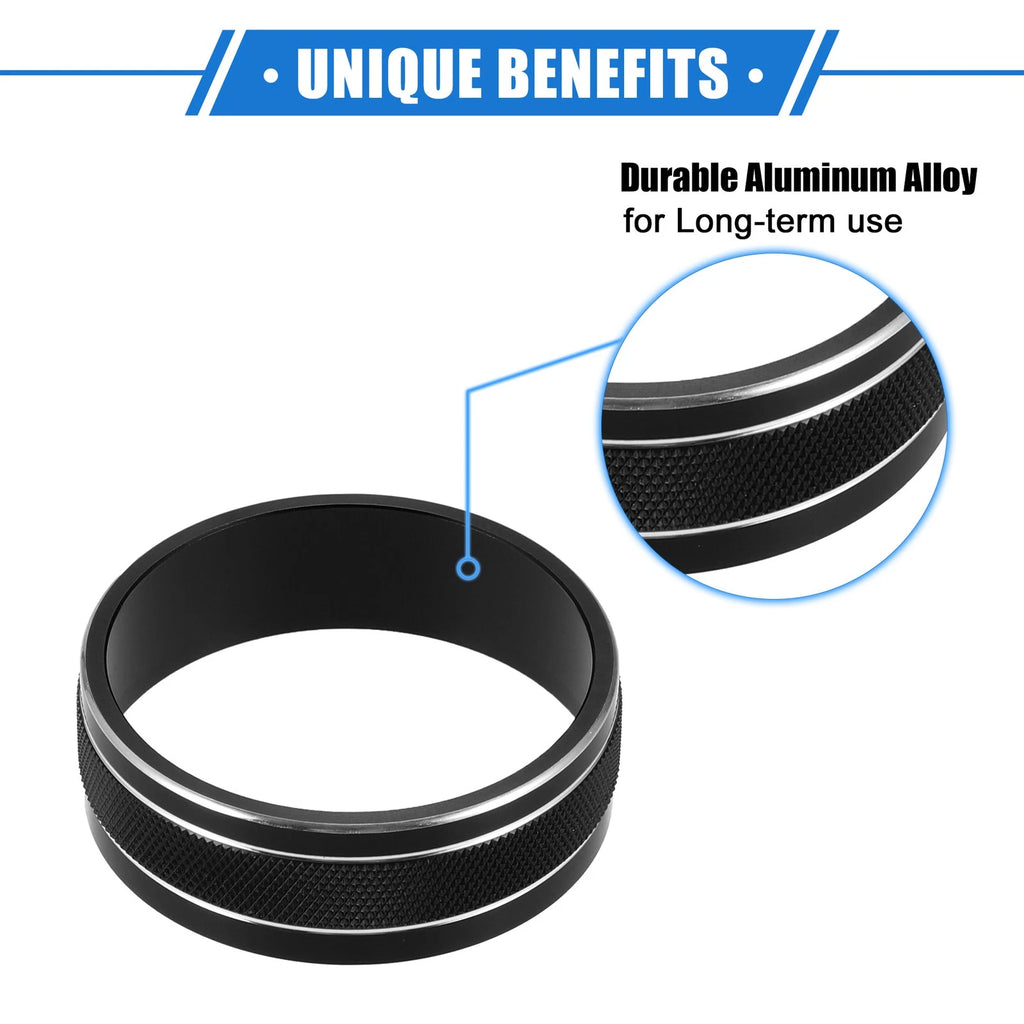 3pcs AC Switch Knob Cover Ring for Jeep Wrangler JK JKU (2011–2018) Black