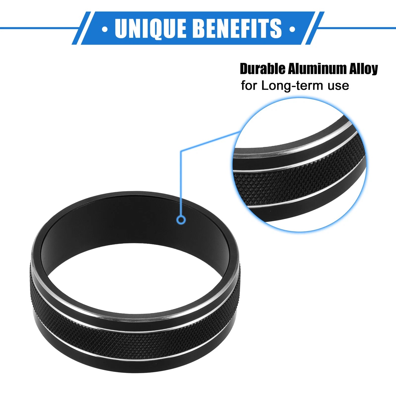 3pcs AC Switch Knob Cover Ring for Jeep Wrangler JK JKU (2011–2018) Black