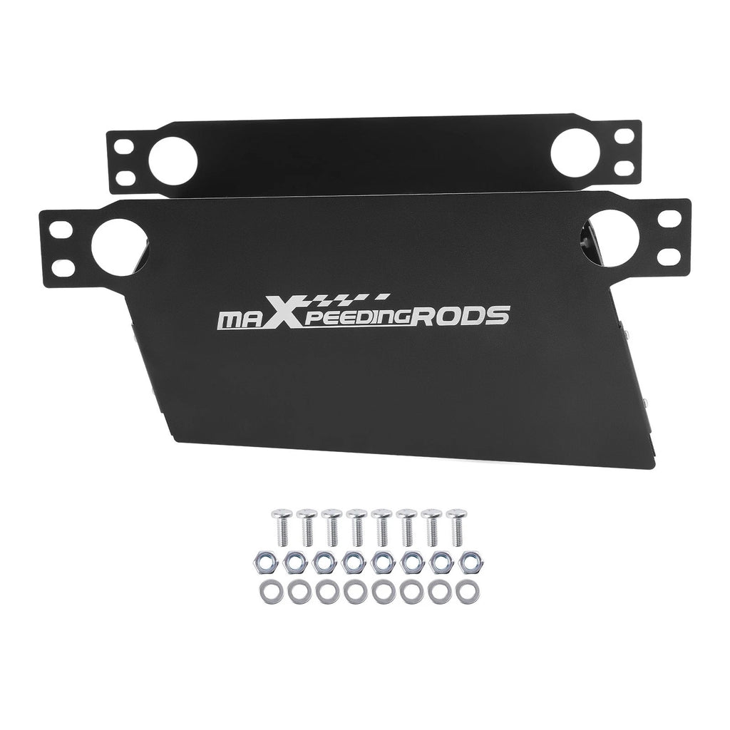 Adjustable Oil Cooler Air Guide Kit for Universal Fit (16-30 Row) Black Aluminum