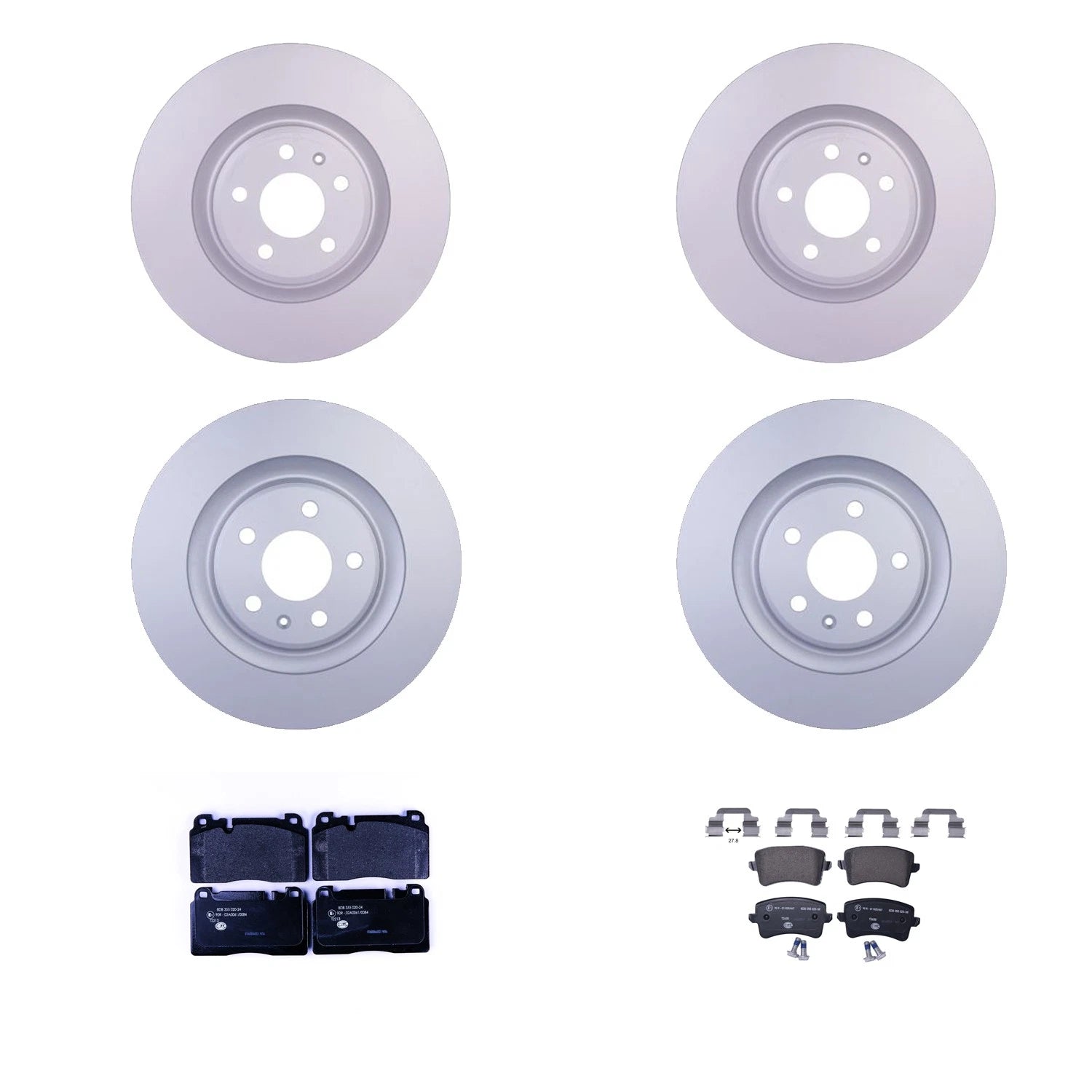 Set of 4 Hella Low-Met Disc Brake Pads for Audi Q5 (2016–2017) CPNB CTUC
