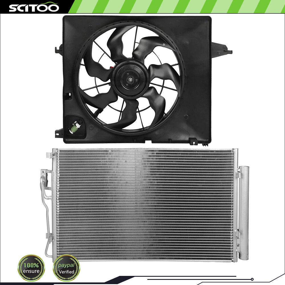 AC Condenser and Cooling Fan Kit for Kia Sorento (2011–2013)