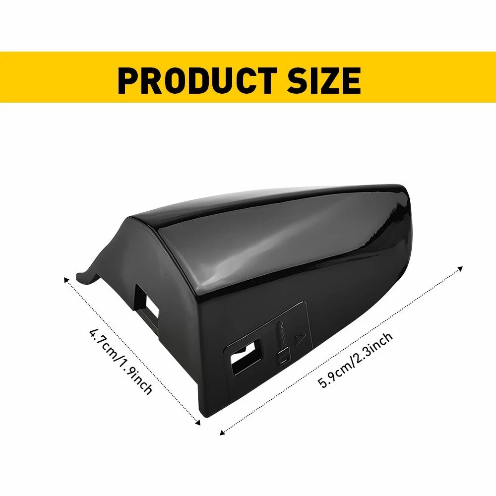 Front Left Door Handle Key Cap Cover Bezel Black for Ford Mustang (2015–2022)