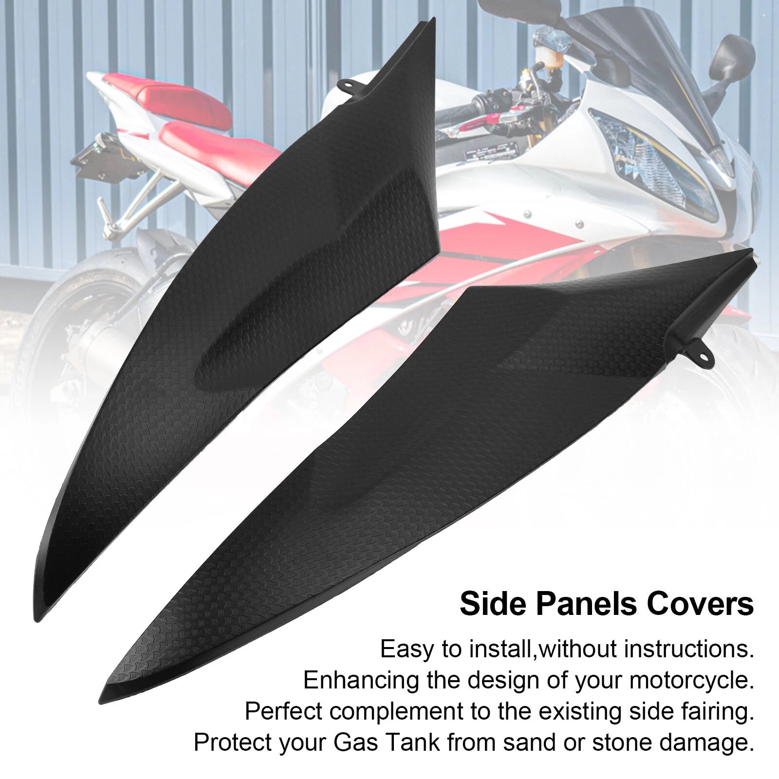 Pair Gas Tank Side Trim Cover Panel for Yamaha YZF R6 (2006–2007)