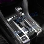 Carbon Fiber Black Red Gear Shift Panel Frame Cover for Honda Civic (2016-2021)