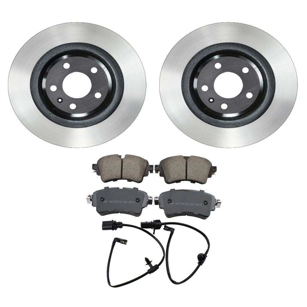 Wagner Rear Rotors & Akebono EURO Ceramic Disc Brake Pads Kit for Audi A5 (2008–2017)