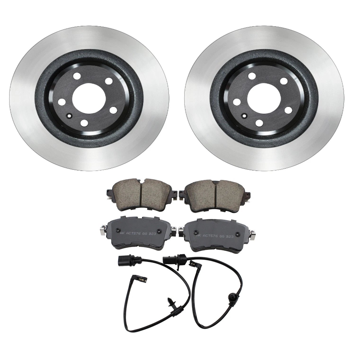 Wagner Rear Rotors & Akebono EURO Ceramic Disc Brake Pads Kit for Audi A5 (2008–2017)