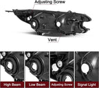 Set of 2 Chrome Amber Corner Headlights for Honda CR-V (2012–2014)