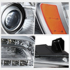 LED DRL Projector Headlight Chrome Housing for Chrysler 300 (2011–2014)