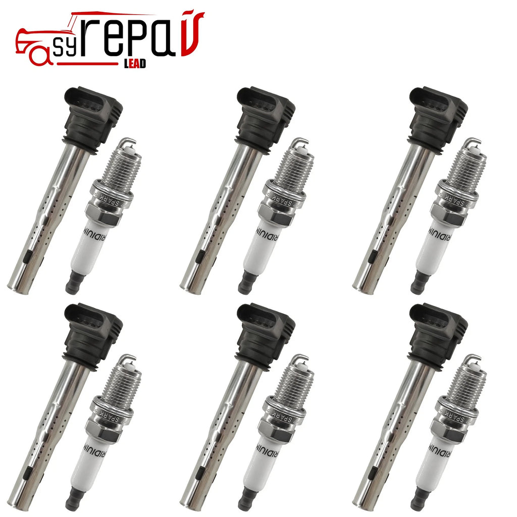 6X Ignition Coil + Spark Plug for Lamborghini Murcielago (2006–2010)