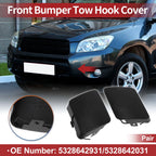 Set of 2 Front Tow Hook Cover Caps for Toyota RAV4 (2006–2008) No.5328642931 Black