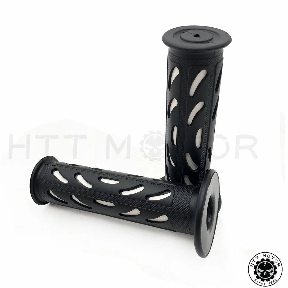 7/8" Bean Engraved White Plastic Hand Grips for Honda CBR 600