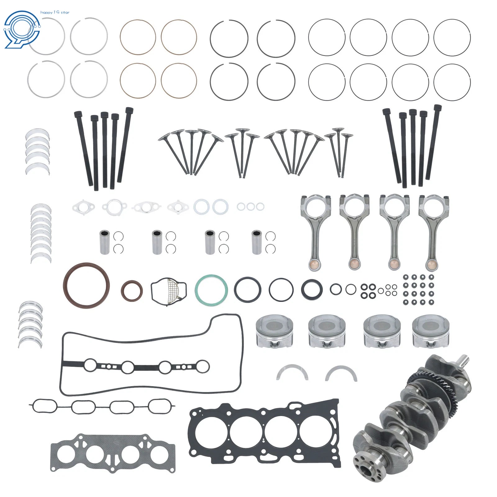 Crankshaft & Piston Rings Set for Toyota Camry Scion 2.4L 