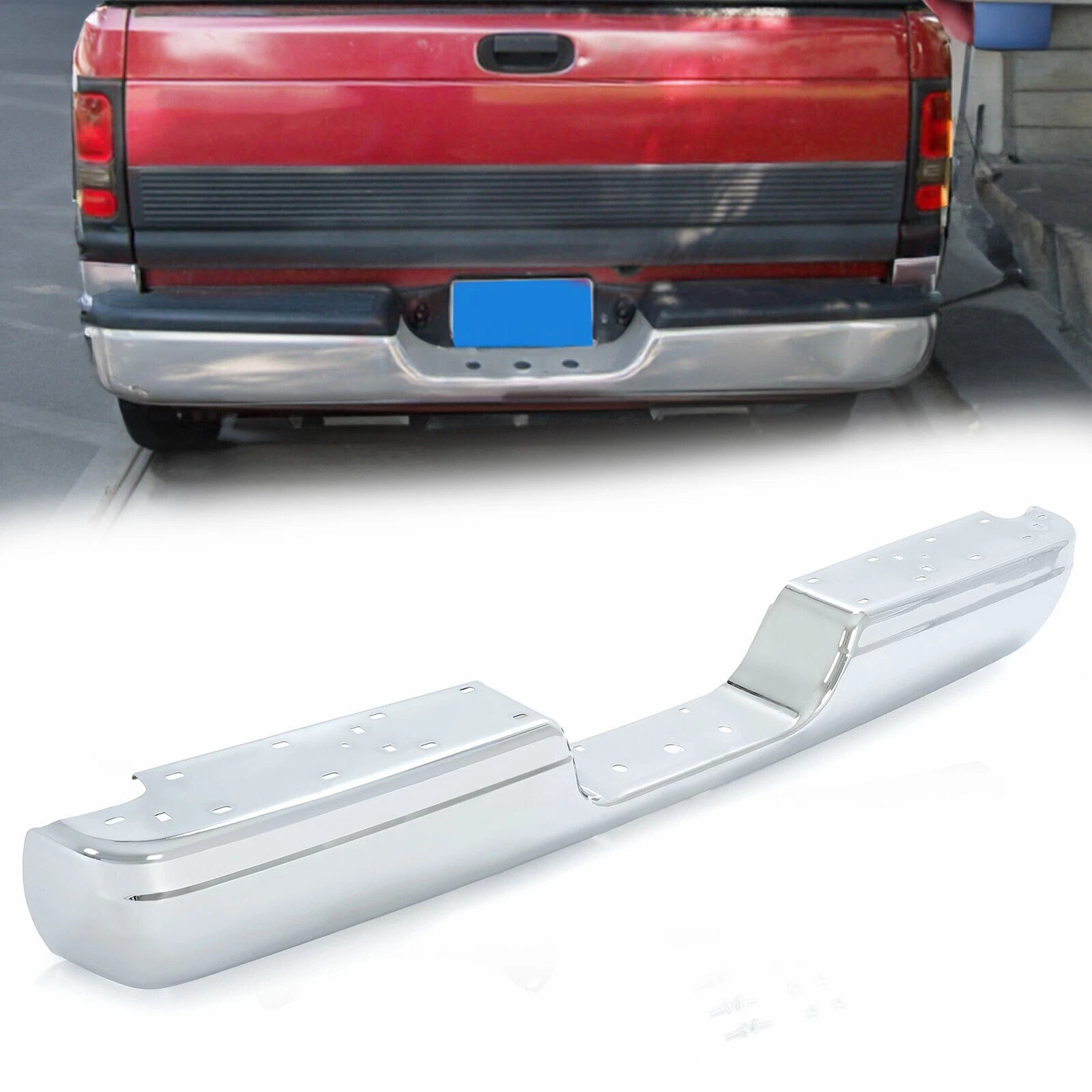 Chrome Rear Step Bumper for Dodge Ram 1500 2500 3500 (1994–2002) #CH1102344