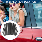 10X Car Pillar Window Trim Cover for Toyota RAV4 (2019–2023) Black Carbon Fiber