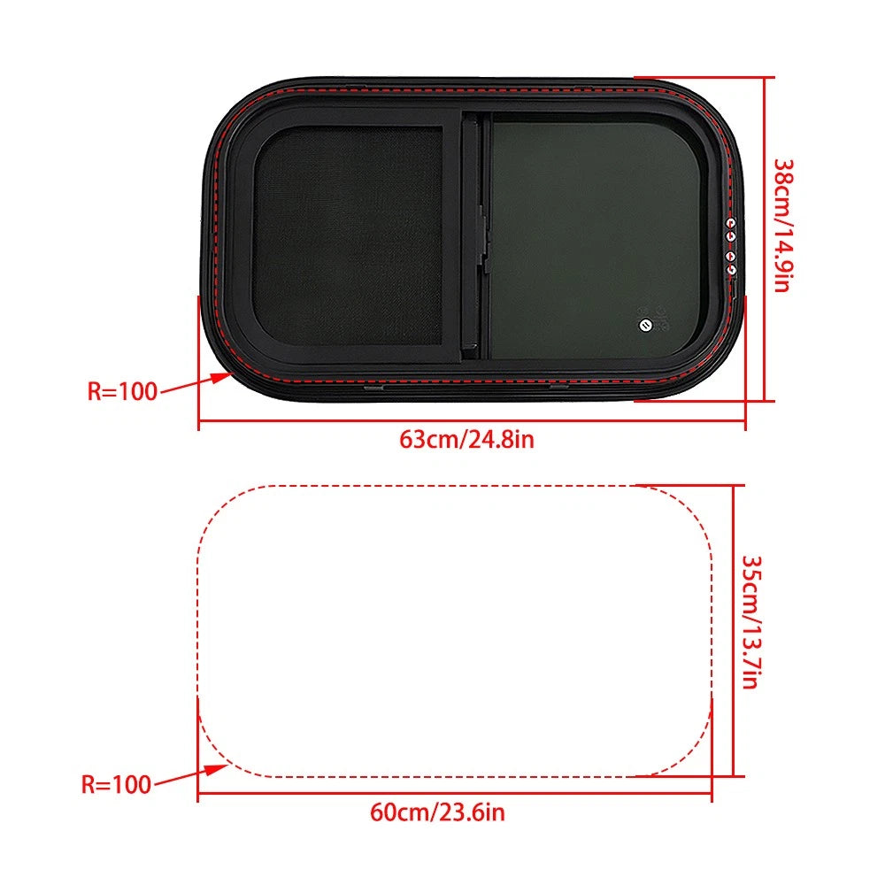 24" x 14" Horizontal Slide Window for RV Trailer (Universal)