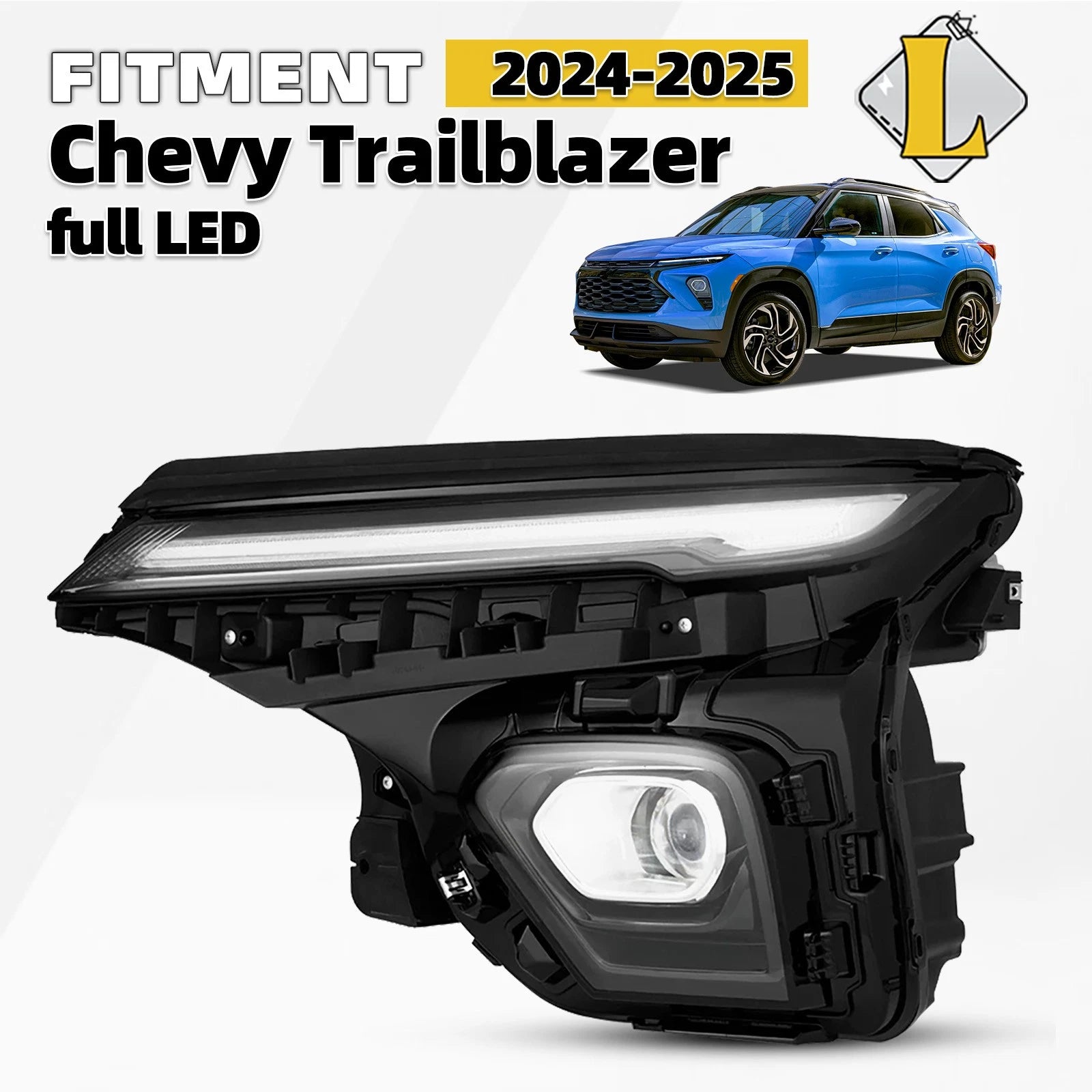 Full LED Headlight Lamp Projector Left Driver for Chevy Trailblazer (2024–2026)