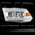 Pair of Chrome Housing Amber Corner LED Headlights for Ram 1500 2500 3500 (2013–2024)