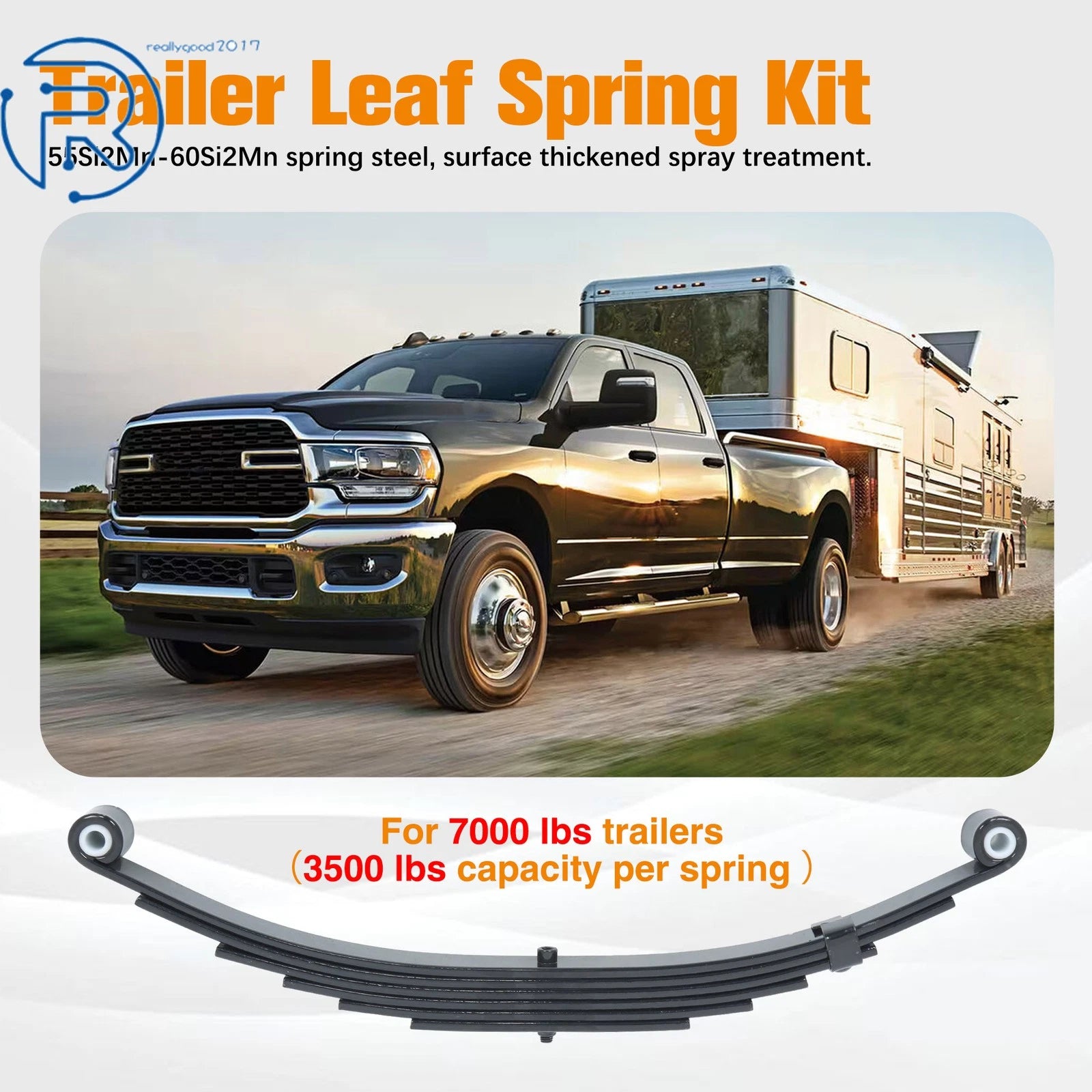 Single Trailer Axle Suspension Kit for 3500lb Trailers (7000lb)