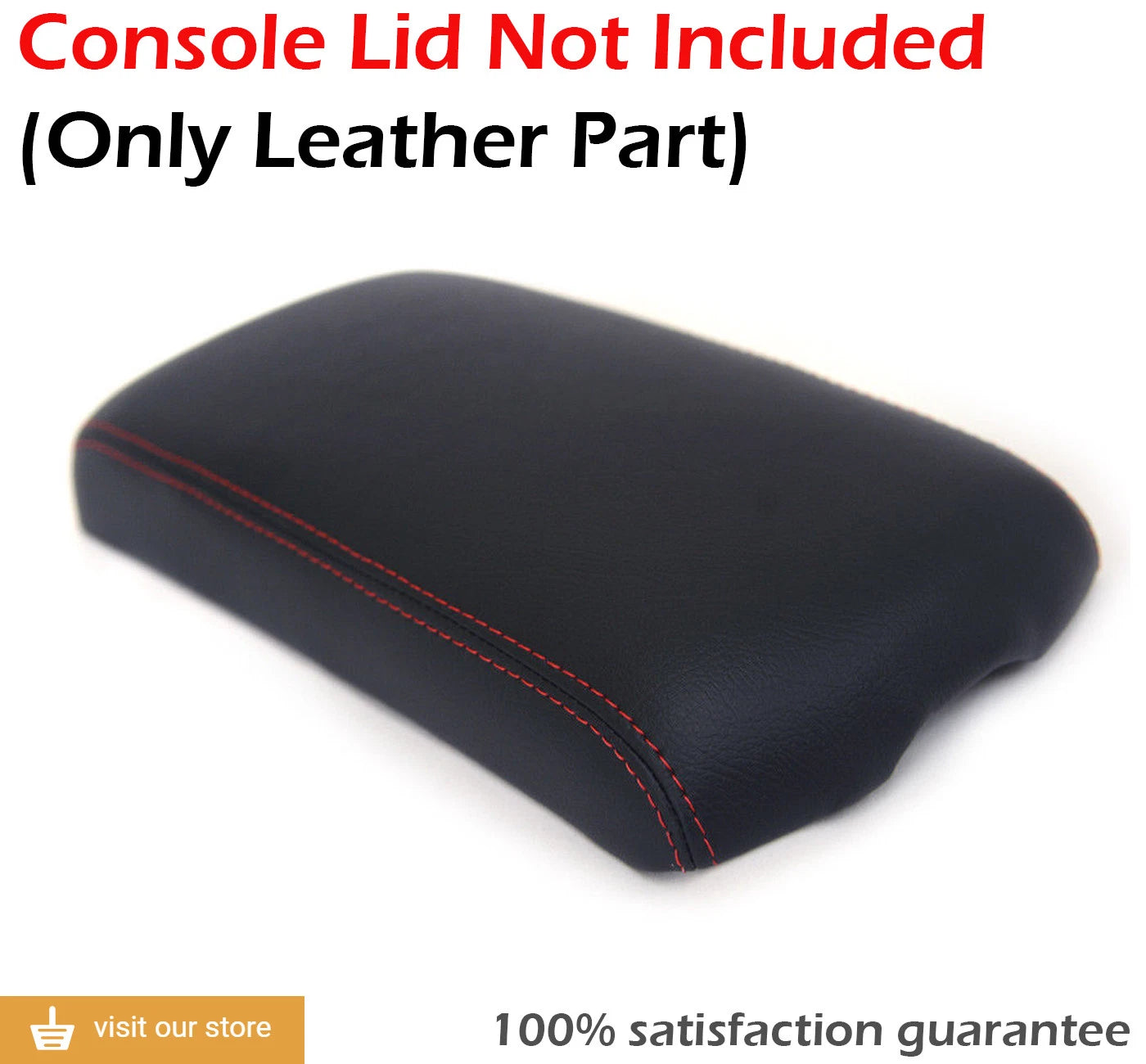 Center Console Armrest Cover for Nissan Rogue (2008–2013) Red Stitch
