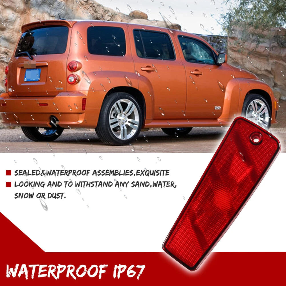 2X Red Lens Rear Bumper Side Marker Reflector Lights for Chevrolet HHR (2006–2011)