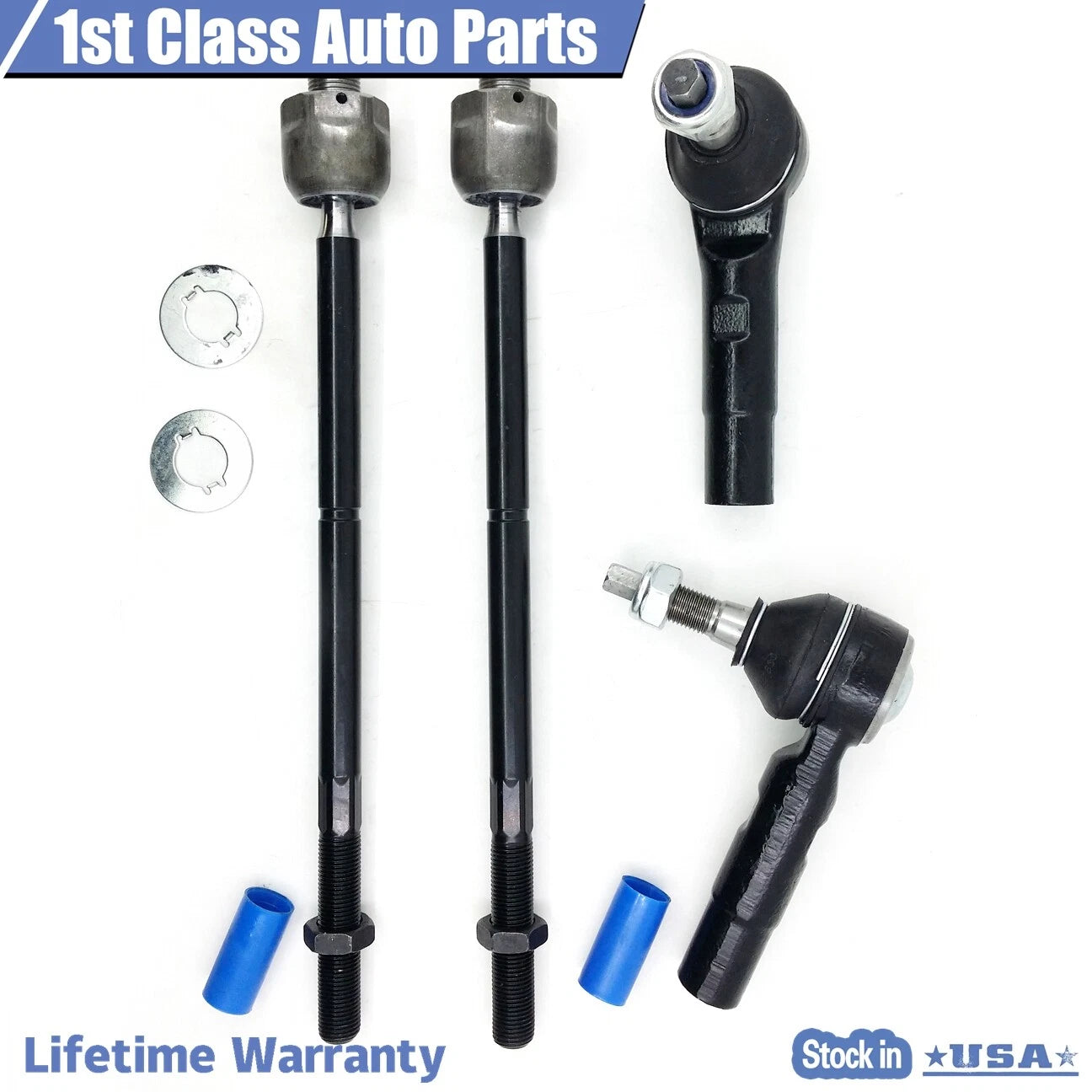 Set of 2 Front Suspension Inner & Outer Tie Rods for Dodge Charger Chrysler 300 (2008–2010)