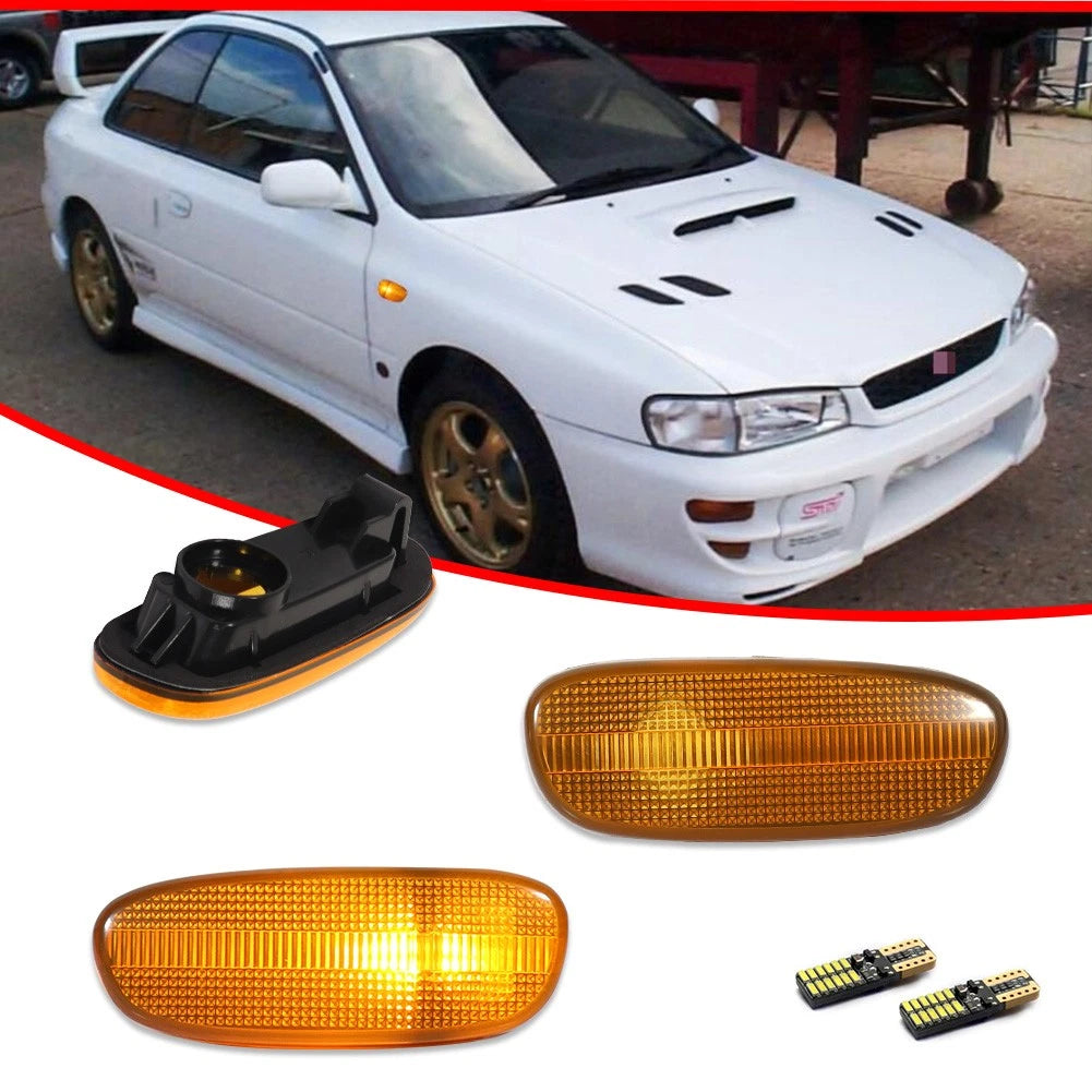 2X Amber Front Side Marker Lights for Subaru Impreza (1993–2001)