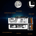 U-Shape LED DRL Headlights for Chevy C/K 1500-3500 Suburban (1988–1993)