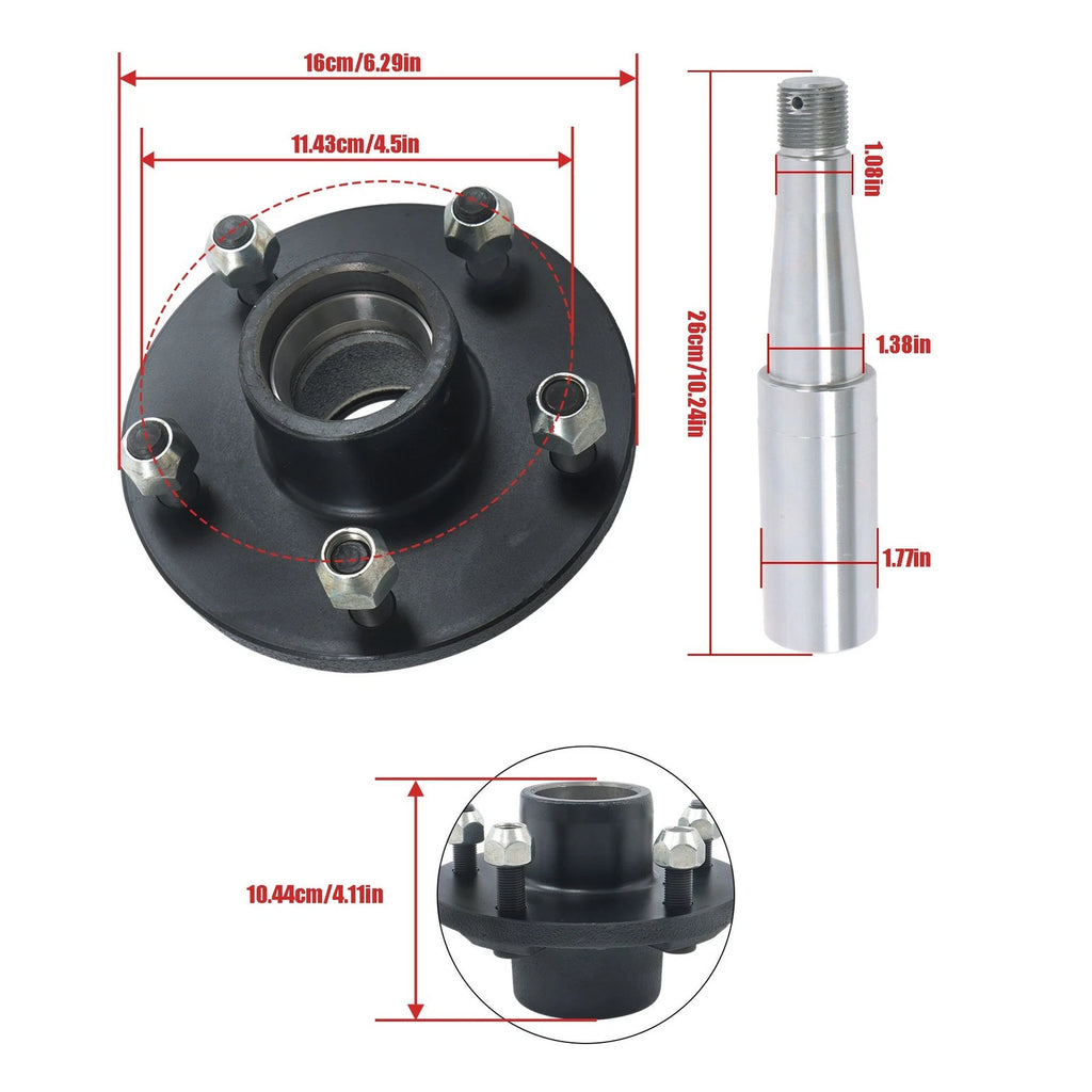 2X 5-Lug Wheel Hub Kits for 8.25-Inch Spindles