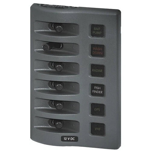Blue Sea WeatherDeck Waterproof Fuse Panel 6 Switch 4306 for Marine Use