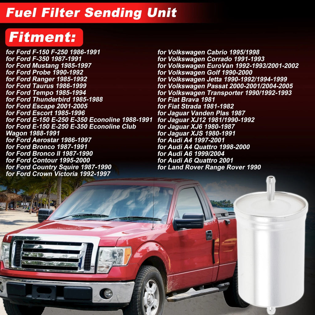 Fuel Filter Assembly for Ford F-150 F-250 (1986–1991) No.H80WK07/EP90C Metal