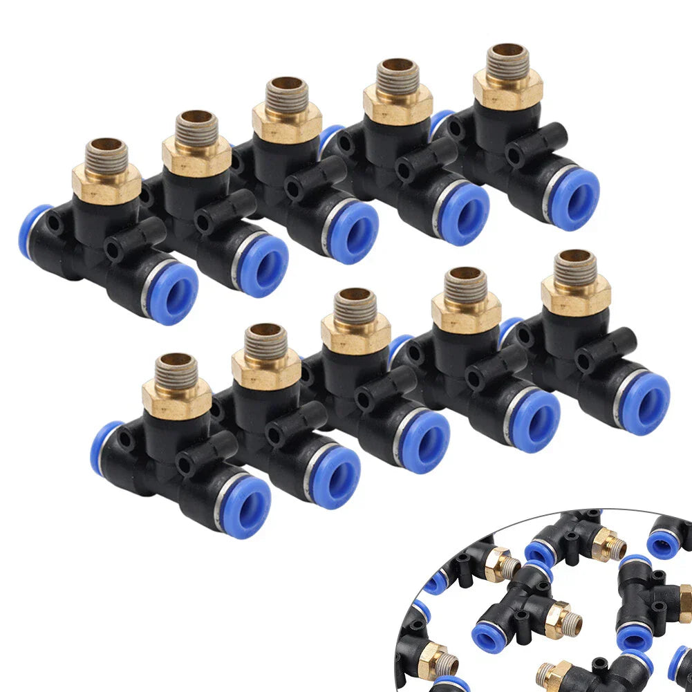 10pcs G 1/8" T Fitting Connector Tube 8mm for Tire Changer Parts
