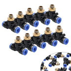 10pcs G 1/8" T Fitting Connector Tube 8mm for Tire Changer Parts