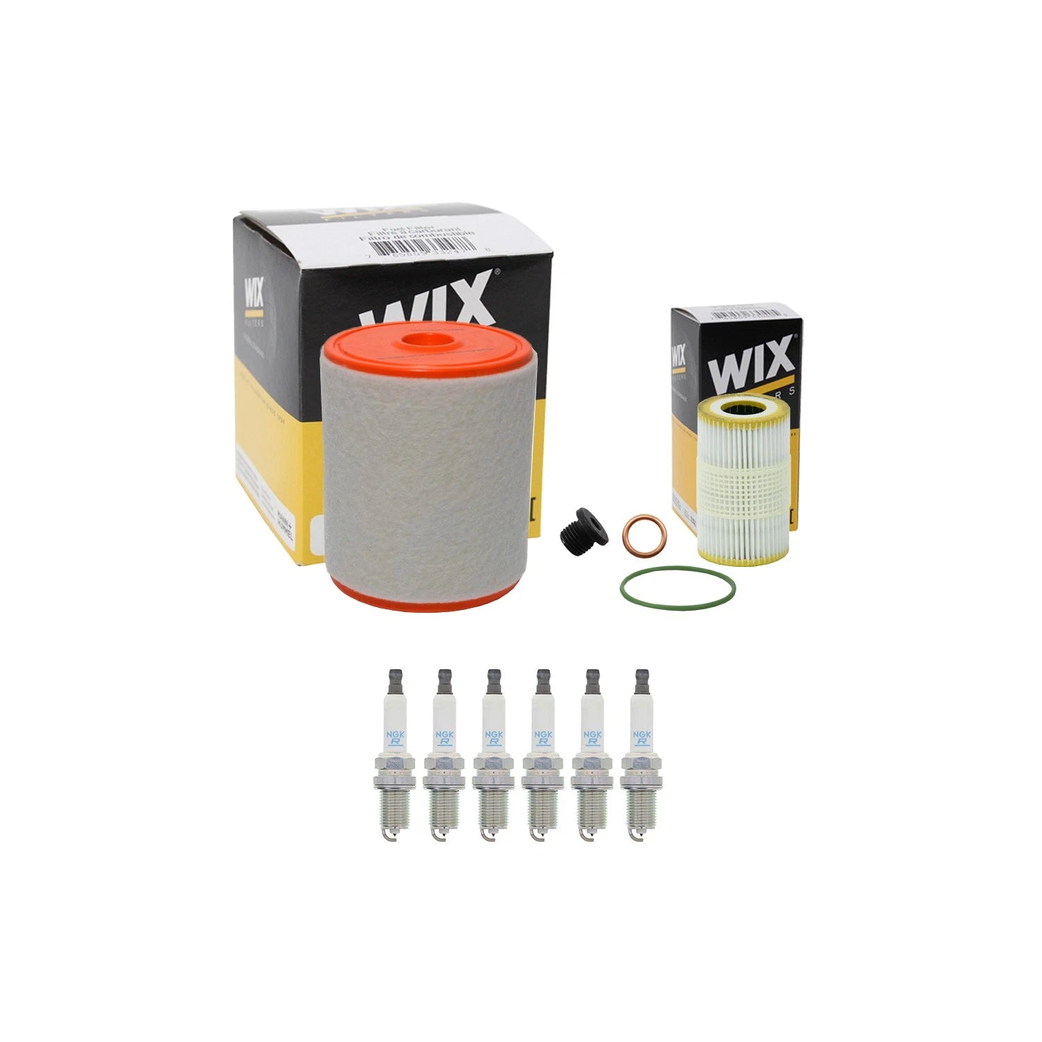 Wix Engine Air Oil Filters & NGK Spark Plugs Kit for Audi A6 A7 Quattro (2012–2018)