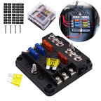 6-Way Auto Blade Fuse Holder Box with LED Indicator for 12V 24V Vehicles