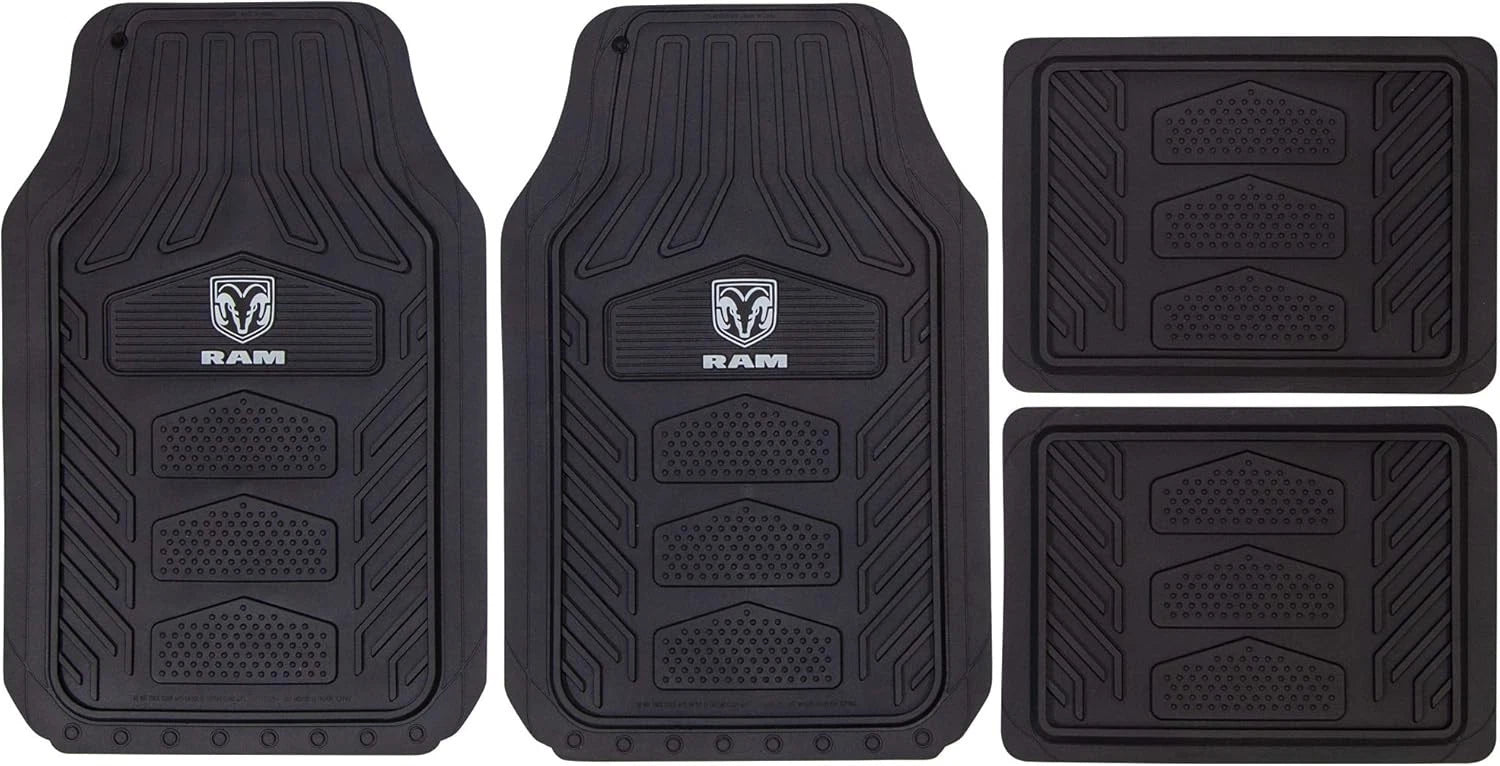 Set of 4 All Weather Rubber Floor Mats for Dodge Ram