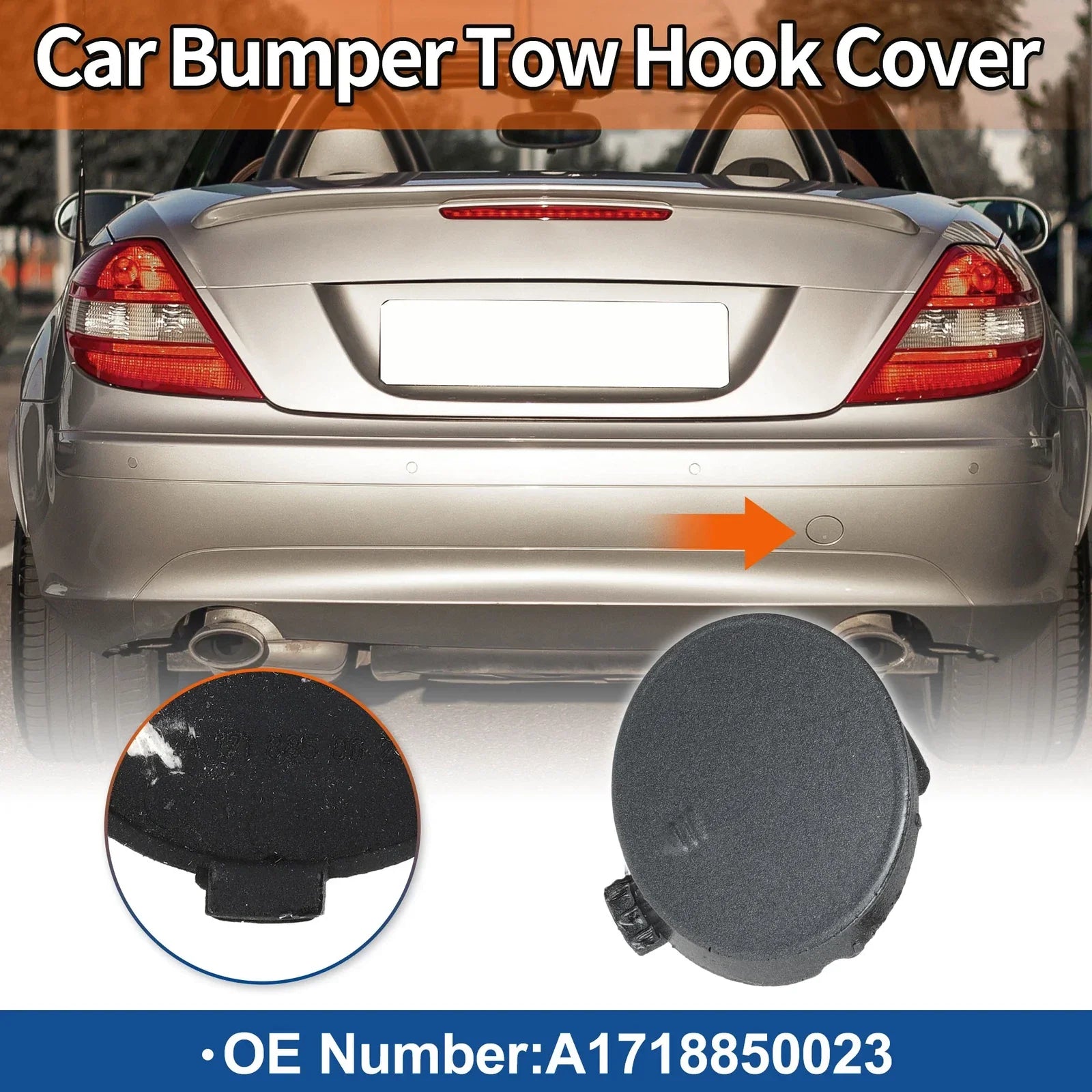 Rear Side Bumper Tow Hook Cover for Mercedes-Benz (2012-2018) Tenorite Grey