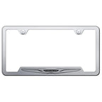 Logo on Brushed Stainless Steel Cut-Out License Plate Frame for Chrysler