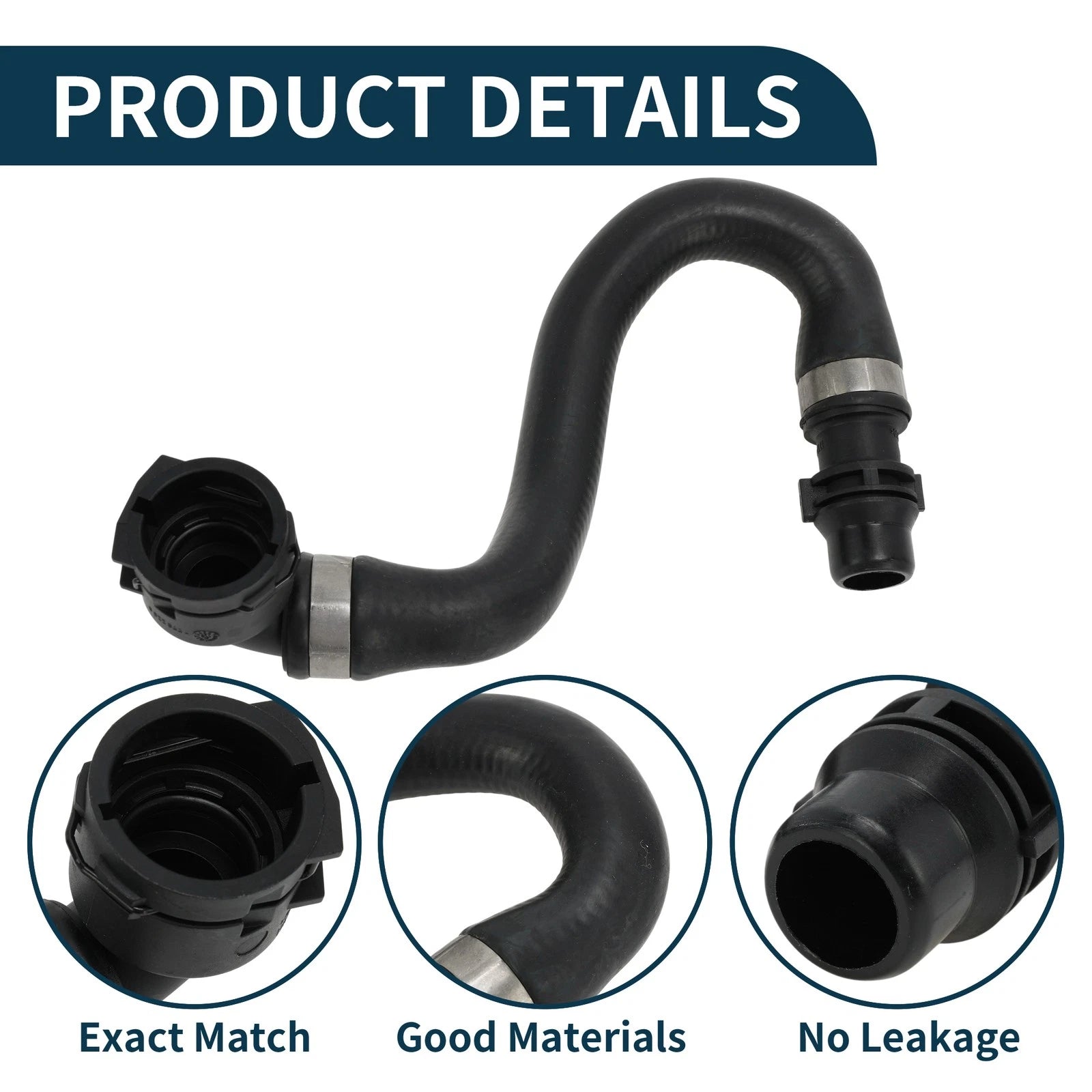 Radiator Hose Heater Hose for BMW 5 Series (2004) No. 64216921428 Black