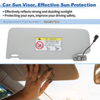Right Side Sun Visor for Volkswagen Golf MK7 (2013–2017) 5GG857552 Gray