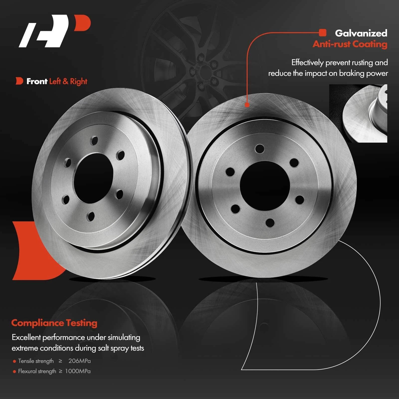 Pair Rear Brake Rotor & Pad Caliper for Ford Lincoln Expedition