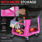 Rolling Mechanic Seat for Garage - 300lbs Capacity, Purple, 16.14" x 10.62"