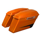 Hard Saddlebags for Harley Street Glide (2014–2024) - Scorched Orange/Black Denim