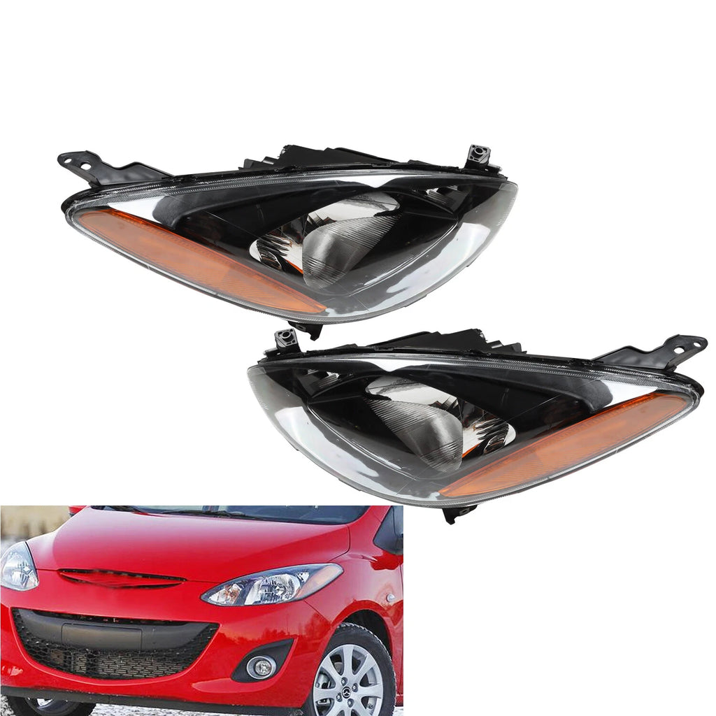 Halogen Headlight Set for Mazda 2 (2011–2014) - Driver & Passenger Side