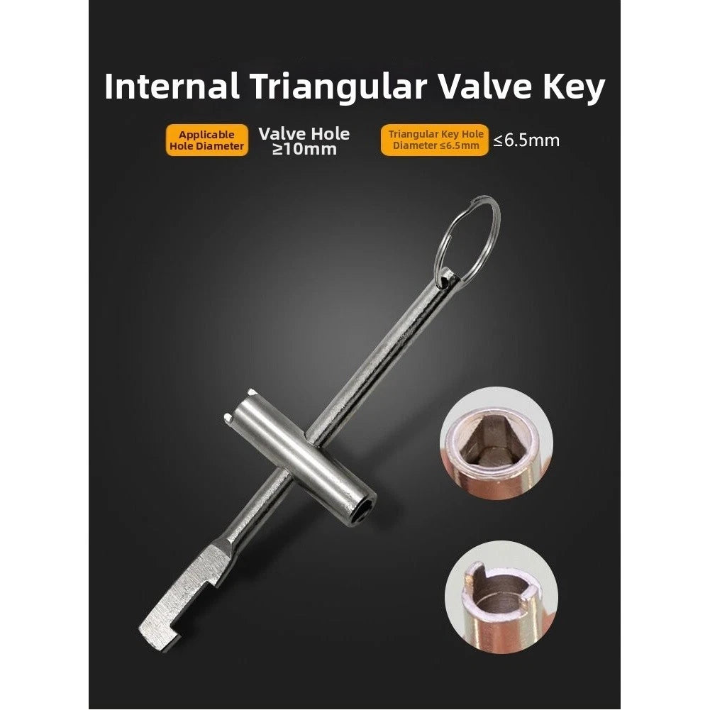 Valve Key Triangle Wrench Tool for Water Meter Shut Off Valve