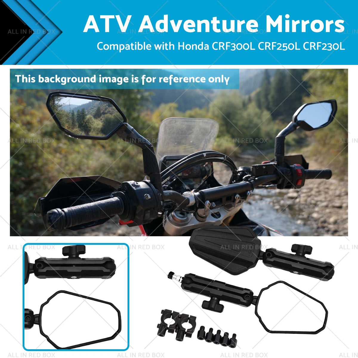 ATV Adventure Mirrors for Honda CRF300L CRF250L (2021–2023)