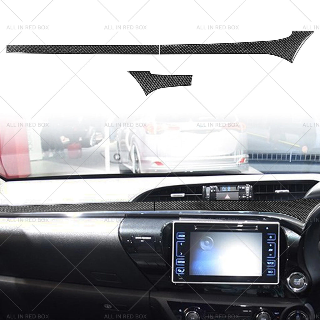 Carbon Fiber Dashboard Sticker Trim for Toyota Hilux Revo (2015–2023) RHD