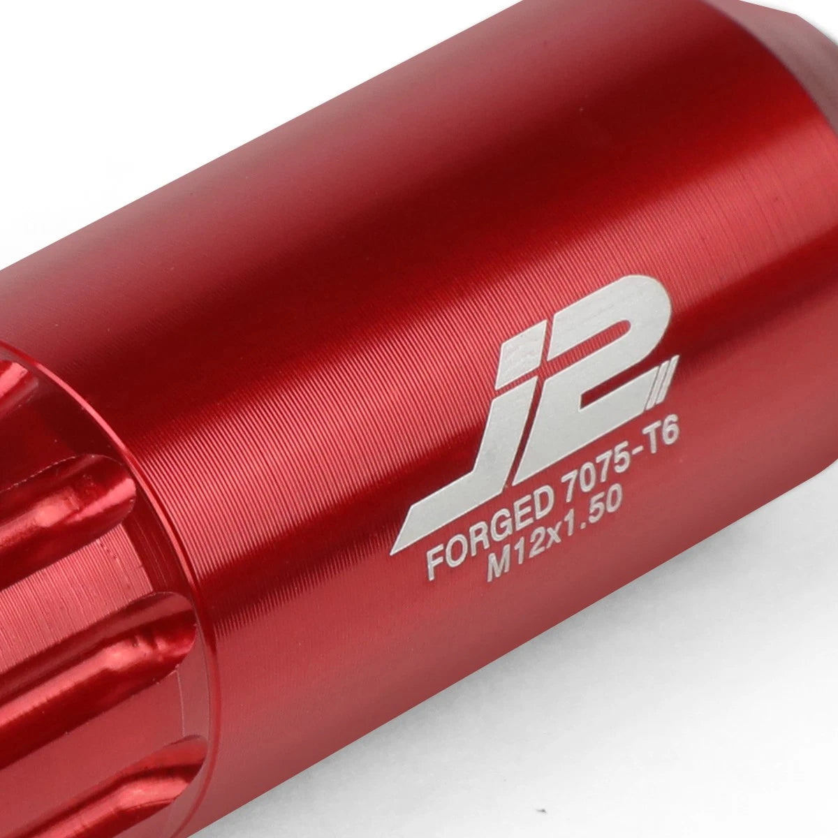 16 Pcs J2 7075 Forged Aluminum M12x1.5 Open-End Lug Nut Set w/4 Lock+Key Red