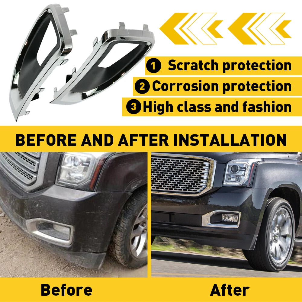 Pair of Fog Light Covers for GMC Yukon (2015–2020)